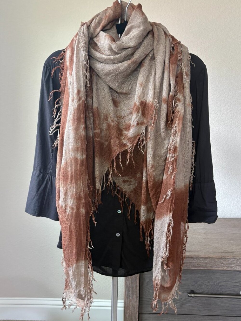 Chan Luu Tie Dye Print Cashmere Silk Scarf
